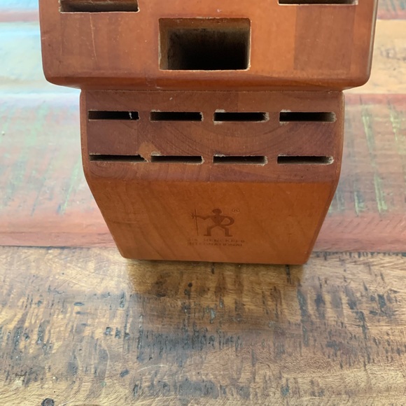 Zwilling JA Henckels Knife Block 18 Slot Wooden Holder Only Steak Chef used - Picture 10 of 10